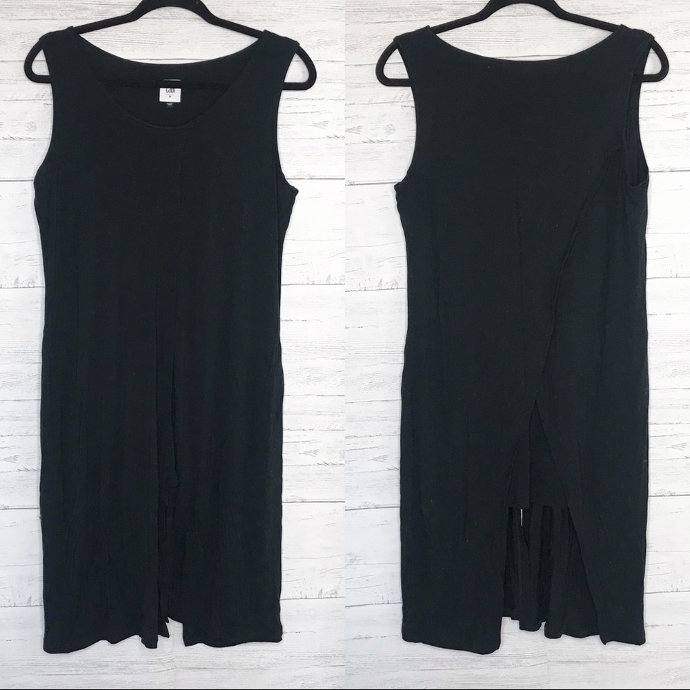 Cabi Black Beyond Tee Tunic Asymmetrical Wrap Tie